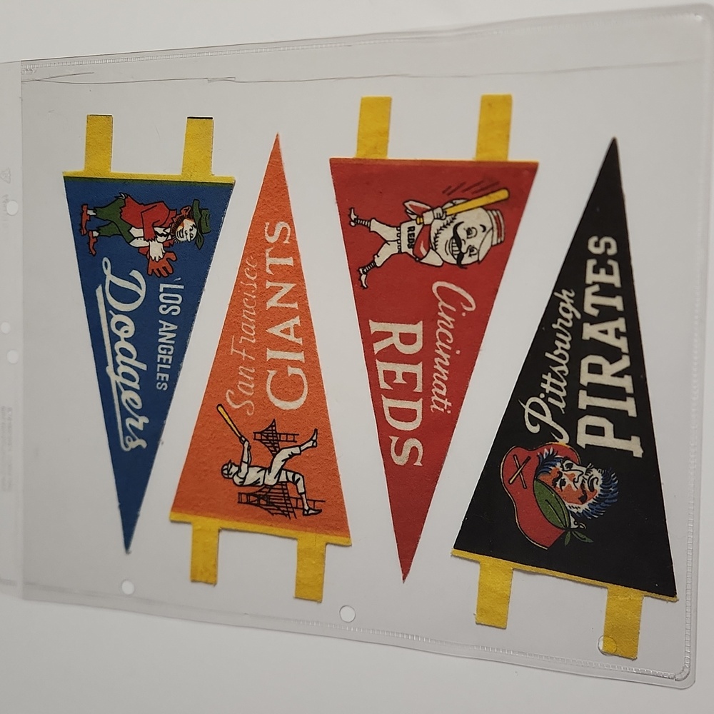 Vintage baseball team small pennant flags